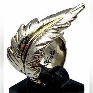 BIMBA & LOLA / SWAN FEATHER RING / GOLD PLATED / SIZE 6.5
